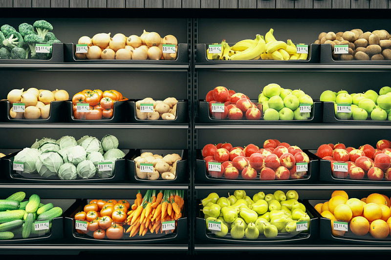 Выкладка свежих продуктов без холодильного оборудования